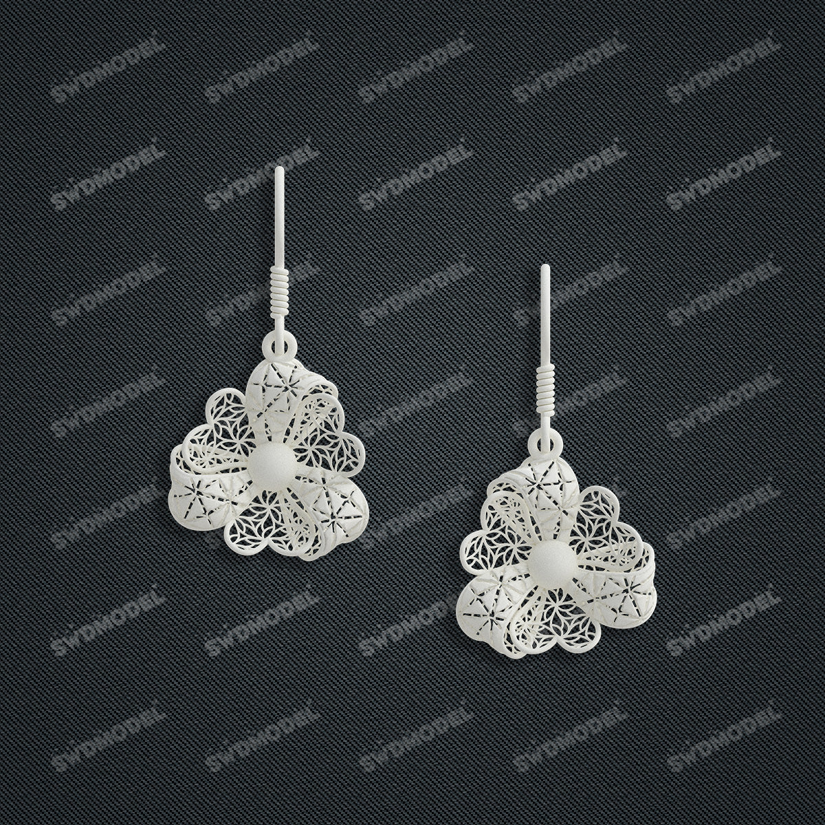 Jewelry set  Filigree Set   White Wax Casting Resin 3D Printing Service  HFR-03