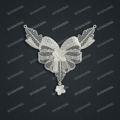 Jewelry set Filigree Necklace White Wax Casting Resin 3D Printing Service  HFR-04-N
