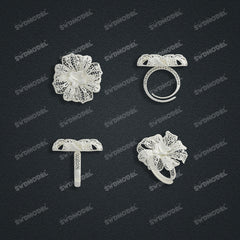 Jewelry set Filigree Ring White Wax Casting Resin 3D Printing Service  HFR-04-R