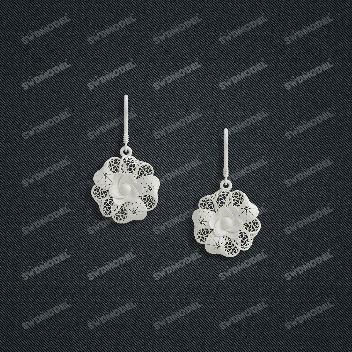 Jewelry set  Filigree Set   White Wax Casting Resin 3D Printing Service  HFR-05