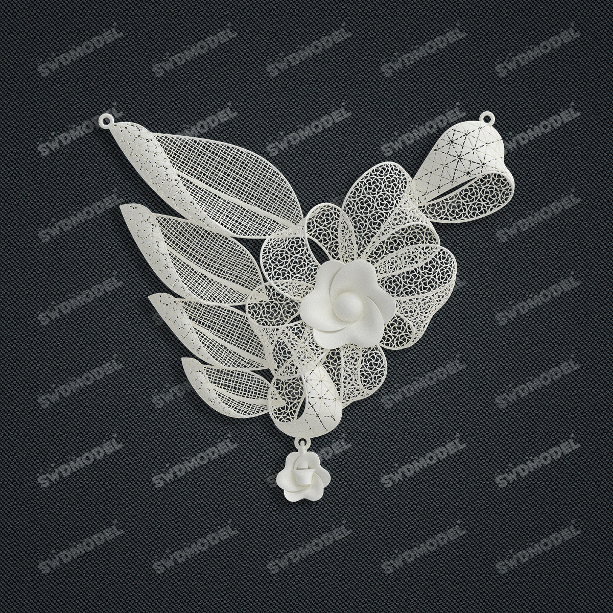 Jewelry set  Filigree Set   White Wax Casting Resin 3D Printing Service  HFR-05