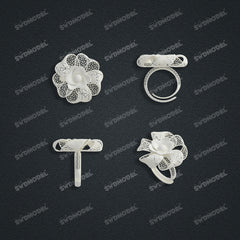 Jewelry set Filigree Ring White Wax Casting Resin 3D Printing Service  HFR-05-R