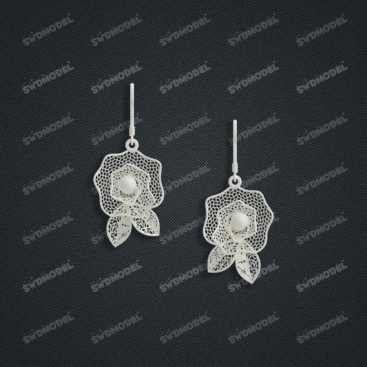 Jewelry set  Filigree Set   White Wax Casting Resin 3D Printing Service  HFR-07