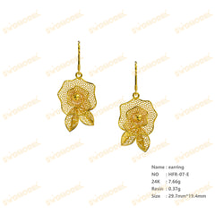 Jewelry set Filigree Earrings White Wax Casting Resin 3D Printing Service   HFR-07-E
