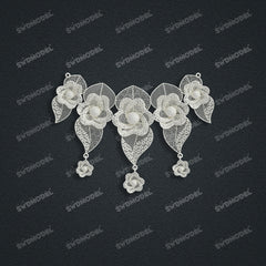 Jewelry set Filigree Necklace White Wax Casting Resin 3D Printing Service  HFR-08-N
