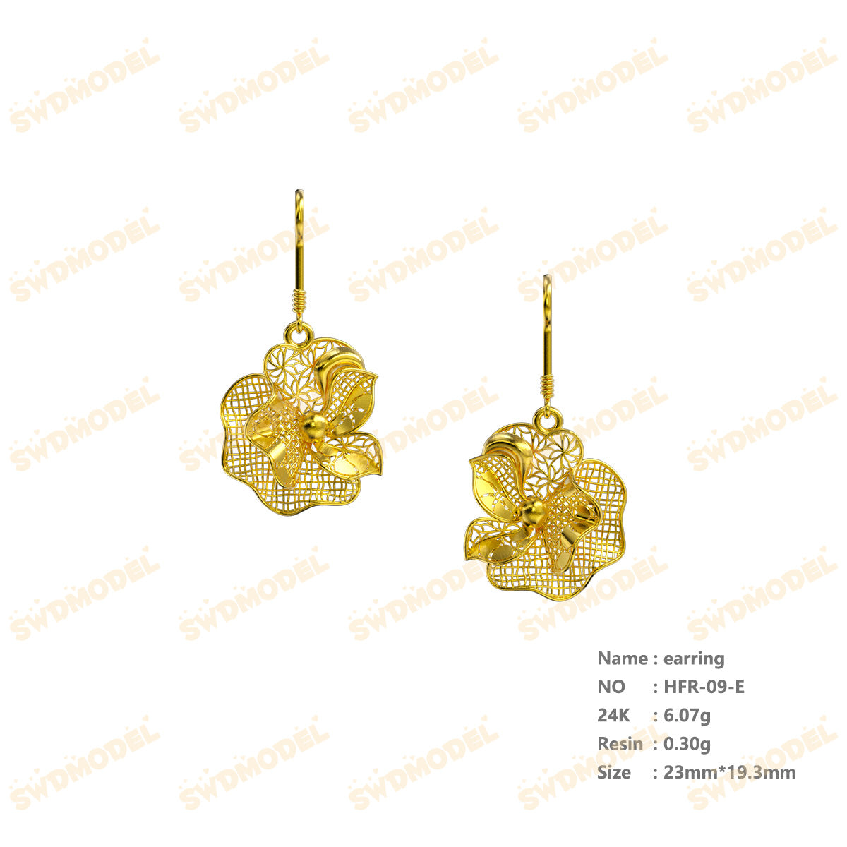 Jewelry set  Filigree Set   White Wax Casting Resin 3D Printing Service  HFR-09