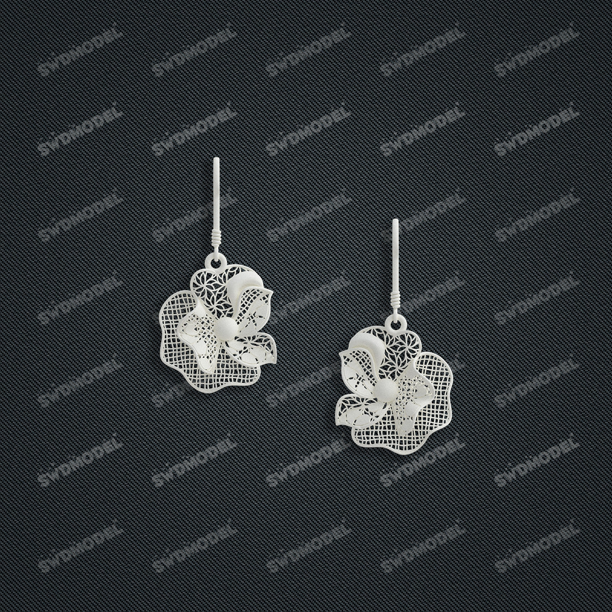 Jewelry set  Filigree Set   White Wax Casting Resin 3D Printing Service  HFR-09