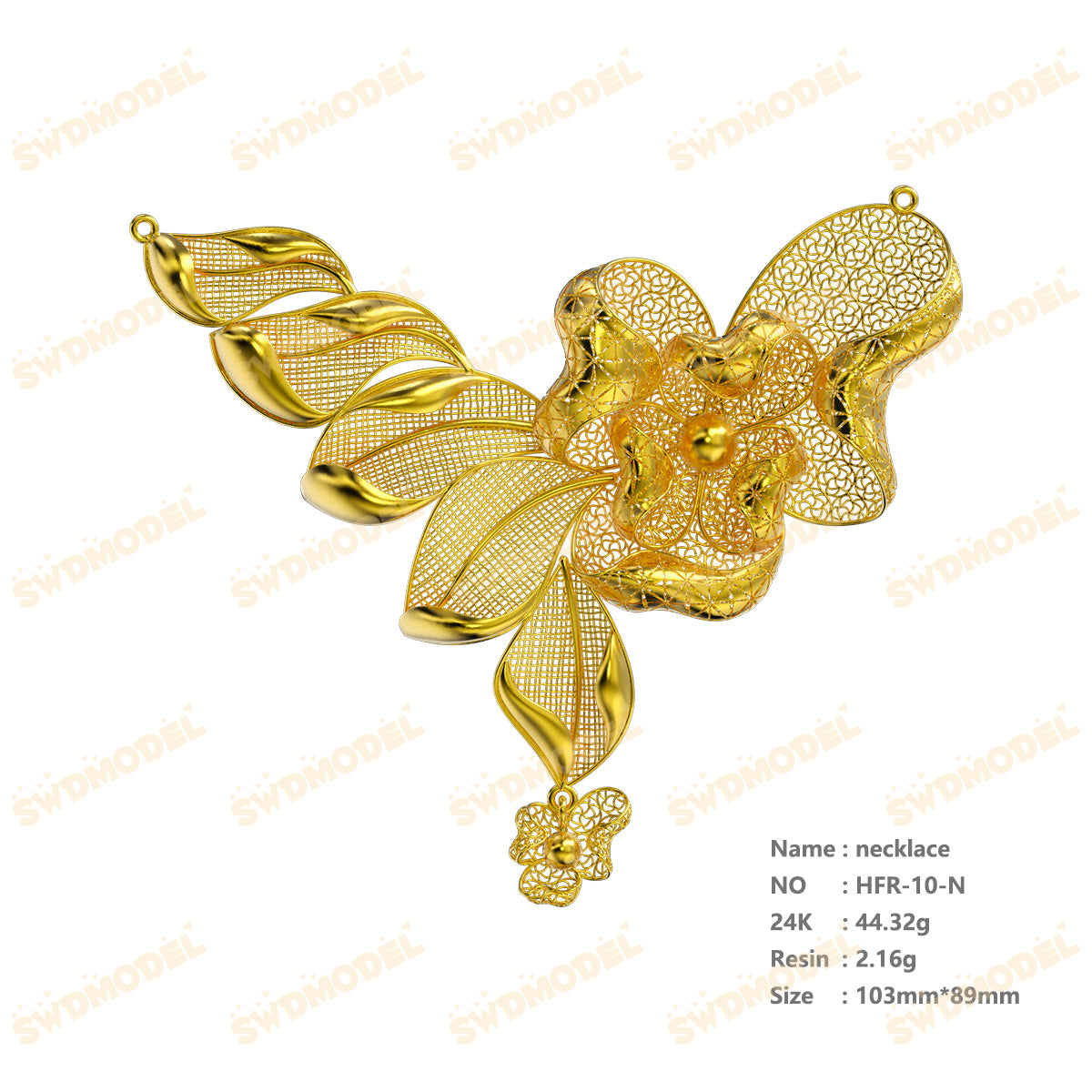 Jewelry set  Filigree Set   White Wax Casting Resin 3D Printing Service  HFR-10
