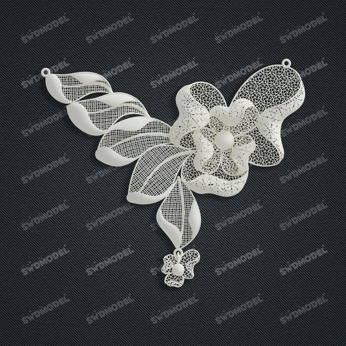 Jewelry set  Filigree Set   White Wax Casting Resin 3D Printing Service  HFR-10