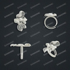 Jewelry set Filigree Ring White Wax Casting Resin 3D Printing Service  HFR-10-R