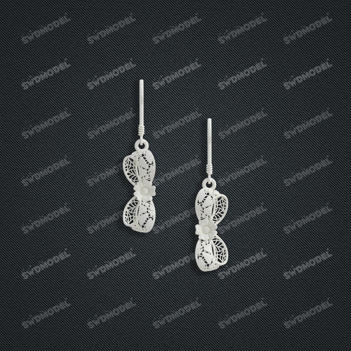 Jewelry set Filigree Earrings White Wax Casting Resin 3D Printing Service   HML-01-E