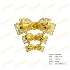 Jewelry set Filigree Necklace White Wax Casting Resin 3D Printing Service  HML-01-N