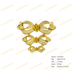 Jewelry set Filigree Necklace White Wax Casting Resin 3D Printing Service  HML-02-N
