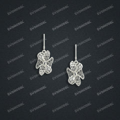 Jewelry set Filigree Earrings White Wax Casting Resin 3D Printing Service   HML-03-E