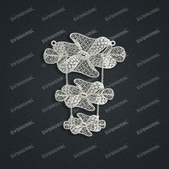 Jewelry set Filigree Necklace White Wax Casting Resin 3D Printing Service  HML-03-N