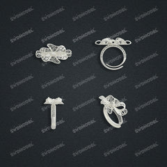 Jewelry set Filigree Ring White Wax Casting Resin 3D Printing Service  HML-03-R