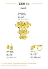 Jewelry set  Filigree Set   White Wax Casting Resin 3D Printing Service  HML-03