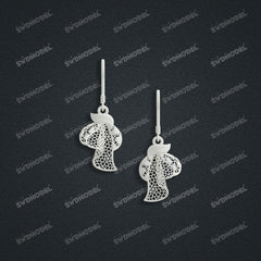 Jewelry set Filigree Earrings White Wax Casting Resin 3D Printing Service   HML-04-E