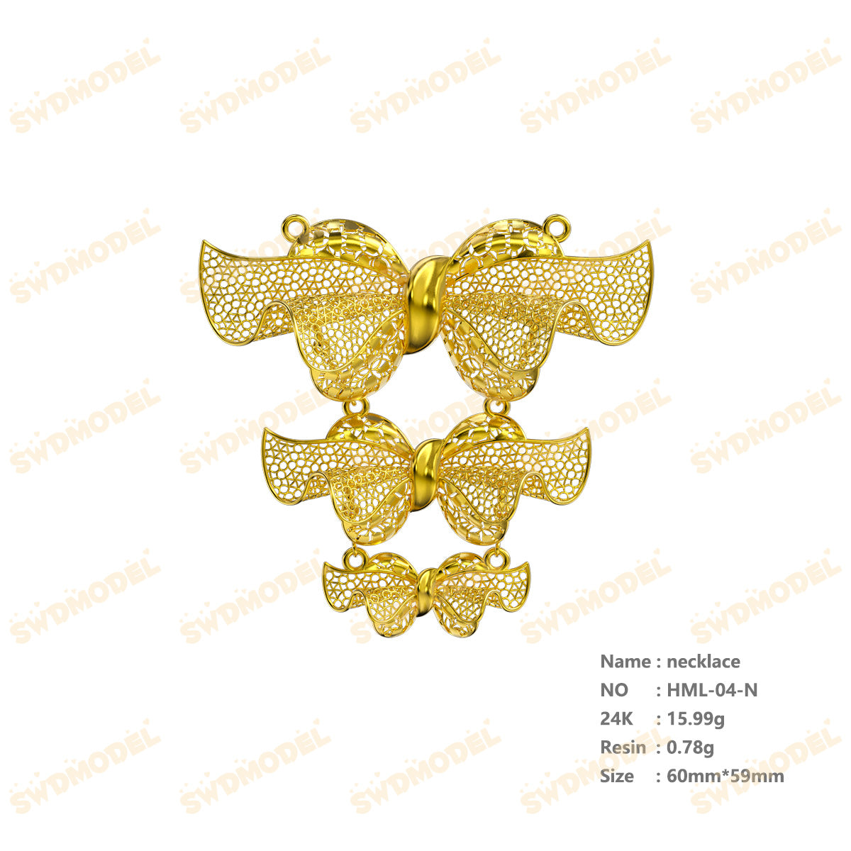 Jewelry set  Filigree Set   White Wax Casting Resin 3D Printing Service  HML-04