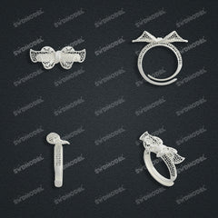 Jewelry set Filigree Ring White Wax Casting Resin 3D Printing Service  HML-04-R