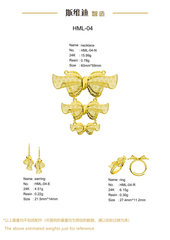 Jewelry set  Filigree Set   White Wax Casting Resin 3D Printing Service  HML-04