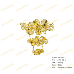 Jewelry set Filigree Necklace White Wax Casting Resin 3D Printing Service  HML-05-N