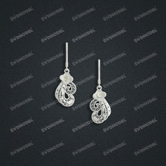 Jewelry set Filigree Earrings White Wax Casting Resin 3D Printing Service   HML-06-E