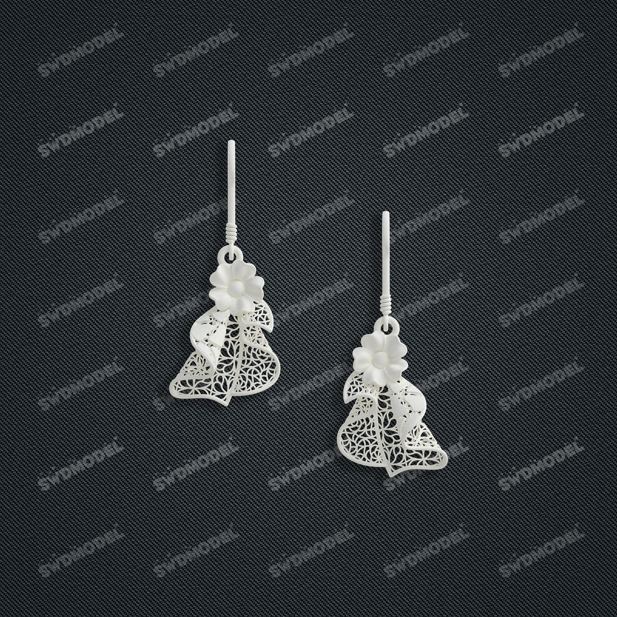 Jewelry set  Filigree Set   White Wax Casting Resin 3D Printing Service  HML-08
