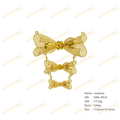 Jewelry set Filigree Necklace White Wax Casting Resin 3D Printing Service  HML-09-N