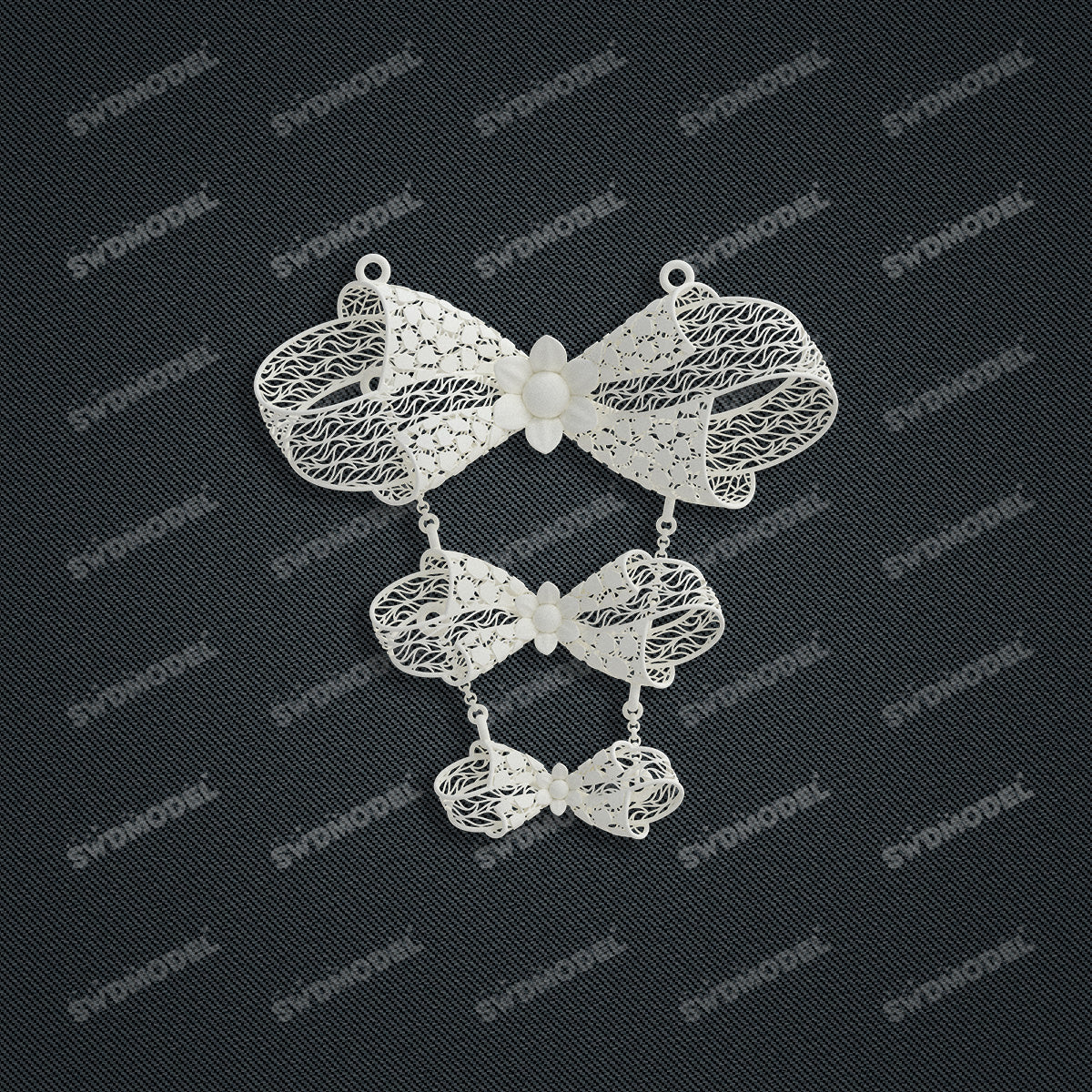 Jewelry set Filigree Necklace White Wax Casting Resin 3D Printing Service  HML-10-N