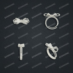 Jewelry set Filigree Ring White Wax Casting Resin 3D Printing Service  HML-10-R