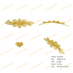 Jewelry set Filigree Bracelet White Wax Casting Resin 3D Printing Service   FNM-01-B