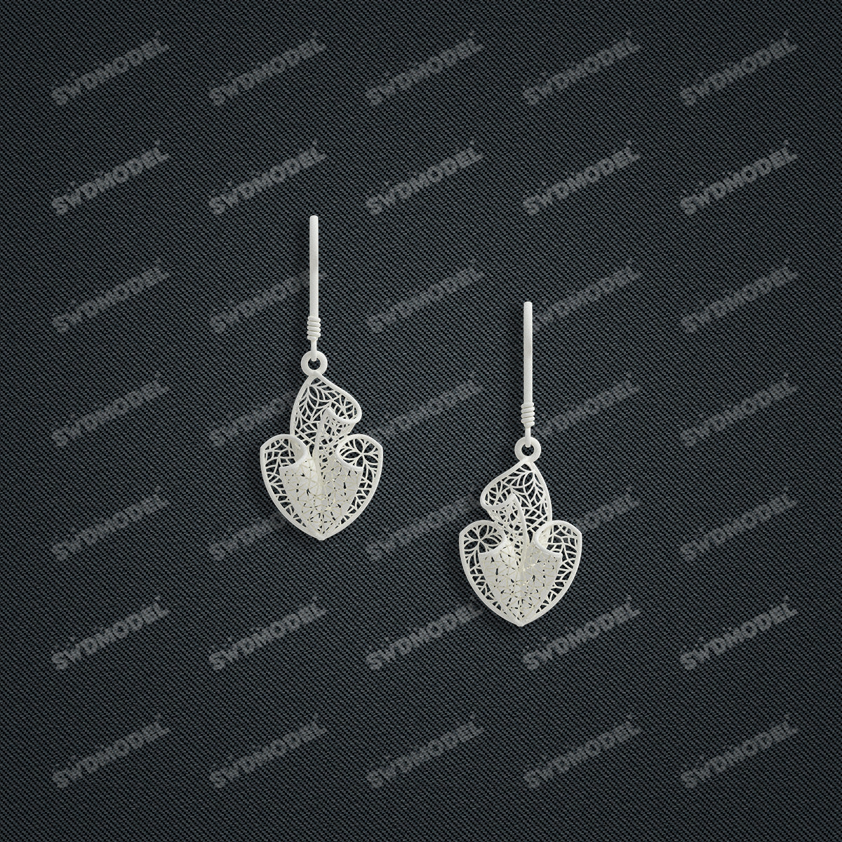 Jewelry set  Filigree Set   White Wax Casting Resin 3D Printing Service  HNM-01
