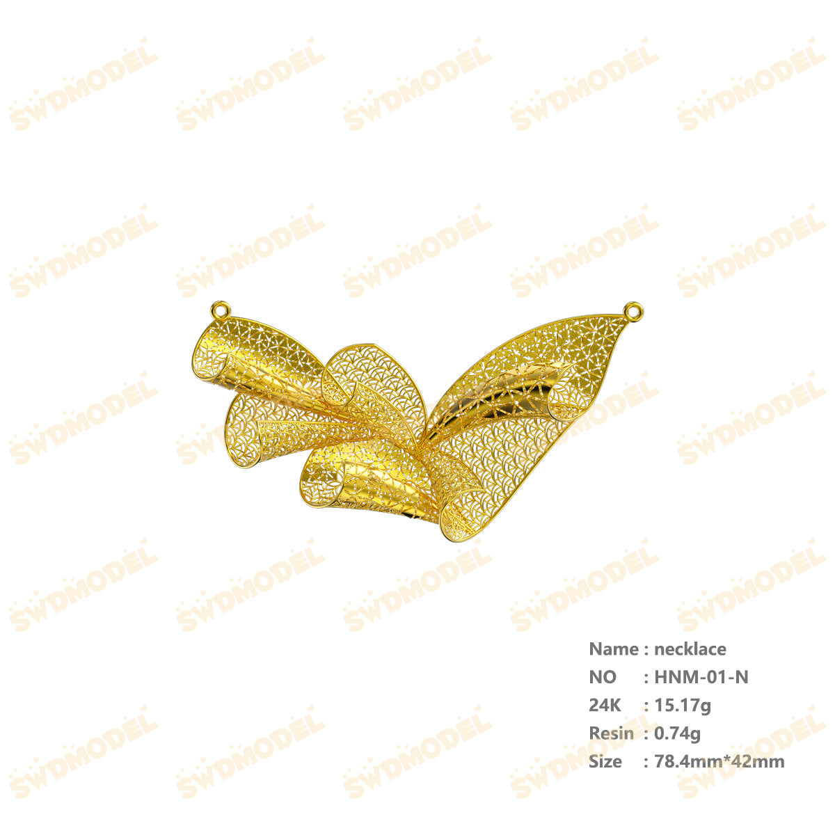 Jewelry set  Filigree Set   White Wax Casting Resin 3D Printing Service  HNM-01