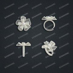 Jewelry set Filigree Ring White Wax Casting Resin 3D Printing Service  HNM-01-R