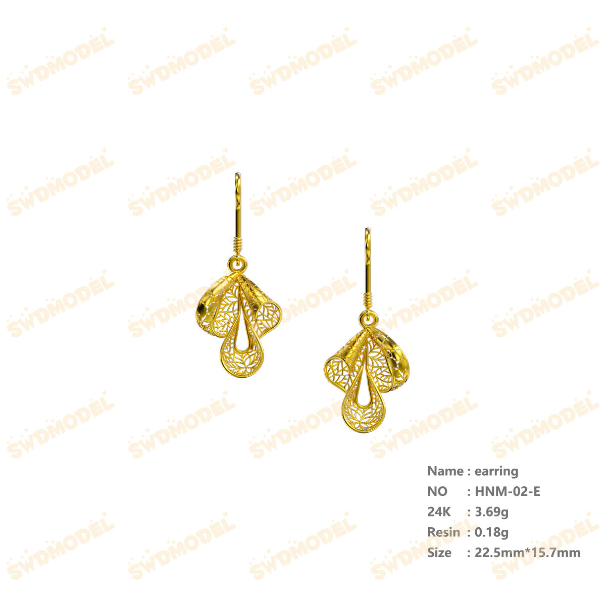 Jewelry set  Filigree Set   White Wax Casting Resin 3D Printing Service  HNM-02