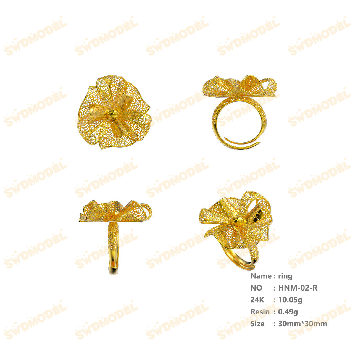 Jewelry set  Filigree Set   White Wax Casting Resin 3D Printing Service  HNM-02