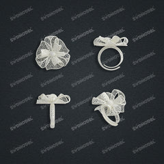 Jewelry set Filigree Ring White Wax Casting Resin 3D Printing Service  HNM-02-R
