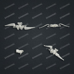 Jewelry set  Filigree Set   White Wax Casting Resin 3D Printing Service  HNM-03