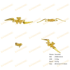 Jewelry set Filigree Bracelet White Wax Casting Resin 3D Printing Service   FNM-03-B