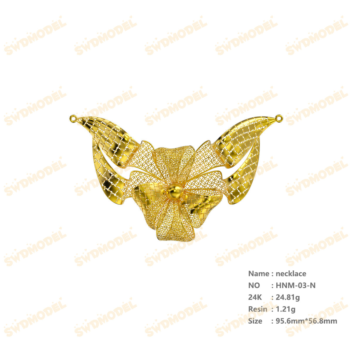 Jewelry set  Filigree Set   White Wax Casting Resin 3D Printing Service  HNM-03