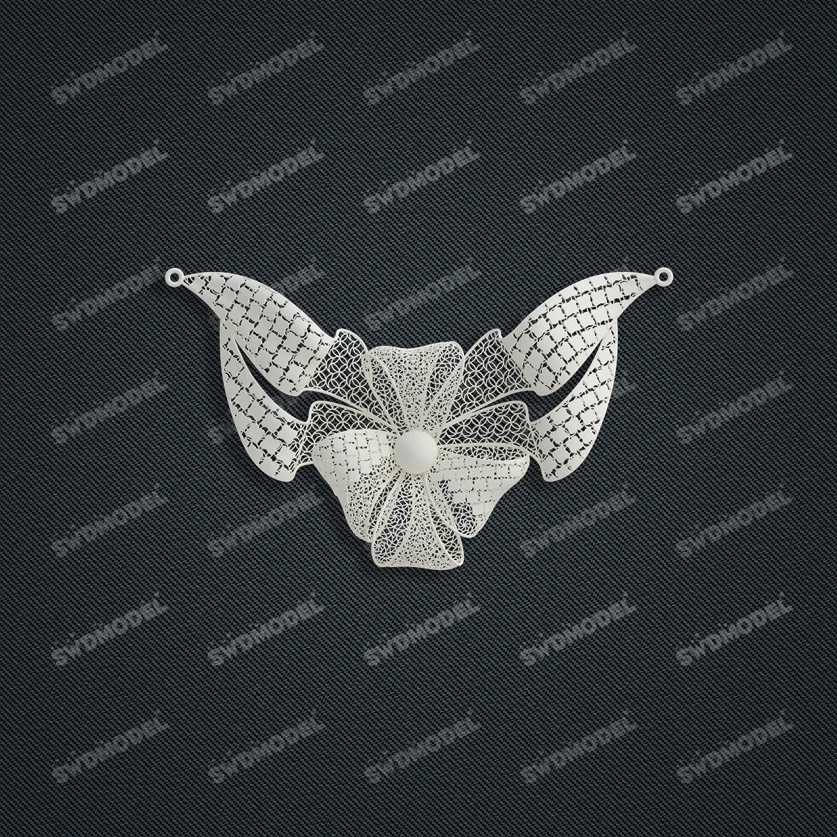 Jewelry set Filigree Necklace White Wax Casting Resin 3D Printing Service  HNM-03-N