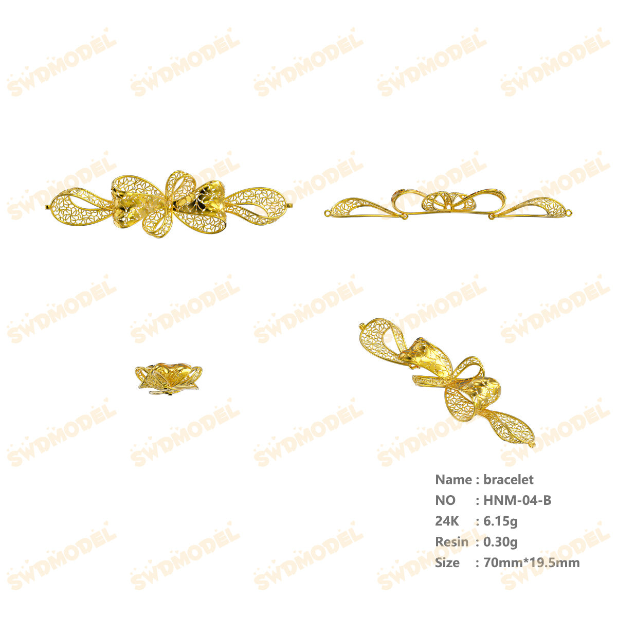 Jewelry set  Filigree Set   White Wax Casting Resin 3D Printing Service  HNM-04