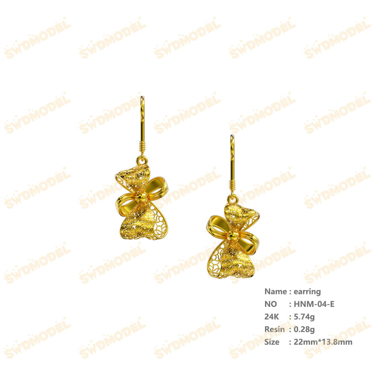 Jewelry set  Filigree Set   White Wax Casting Resin 3D Printing Service  HNM-04