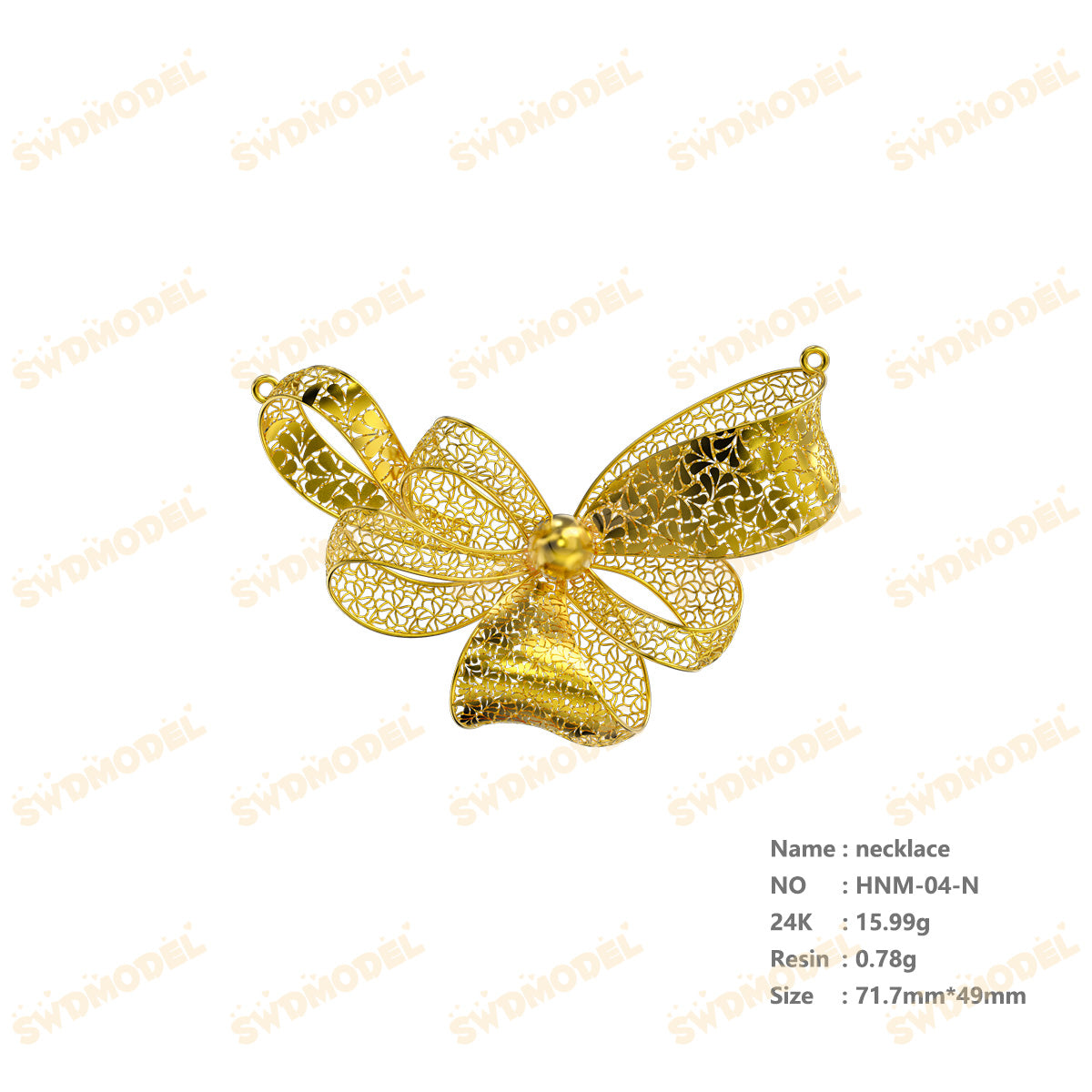 Jewelry set  Filigree Set   White Wax Casting Resin 3D Printing Service  HNM-04