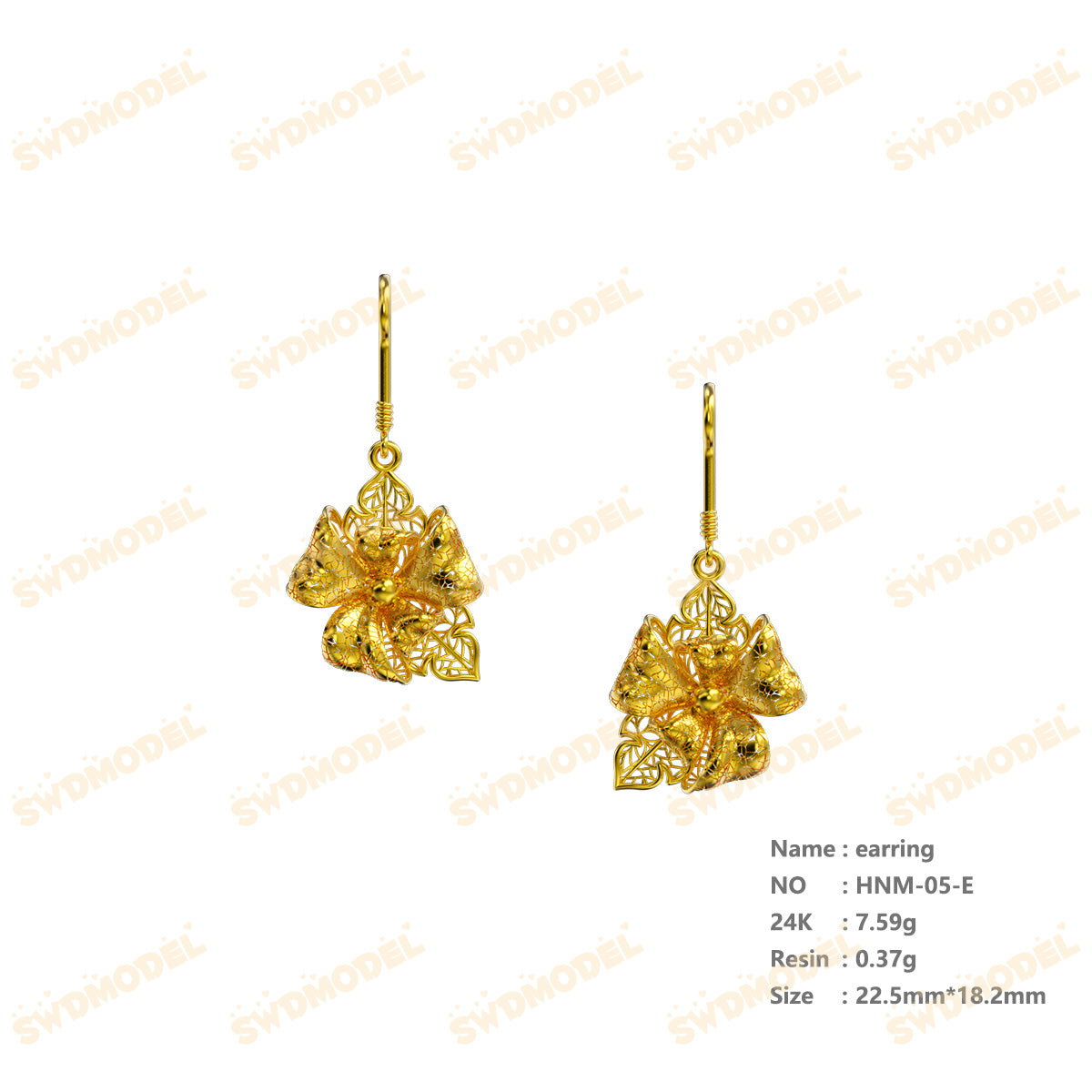 Jewelry set  Filigree Set   White Wax Casting Resin 3D Printing Service  HNM-05