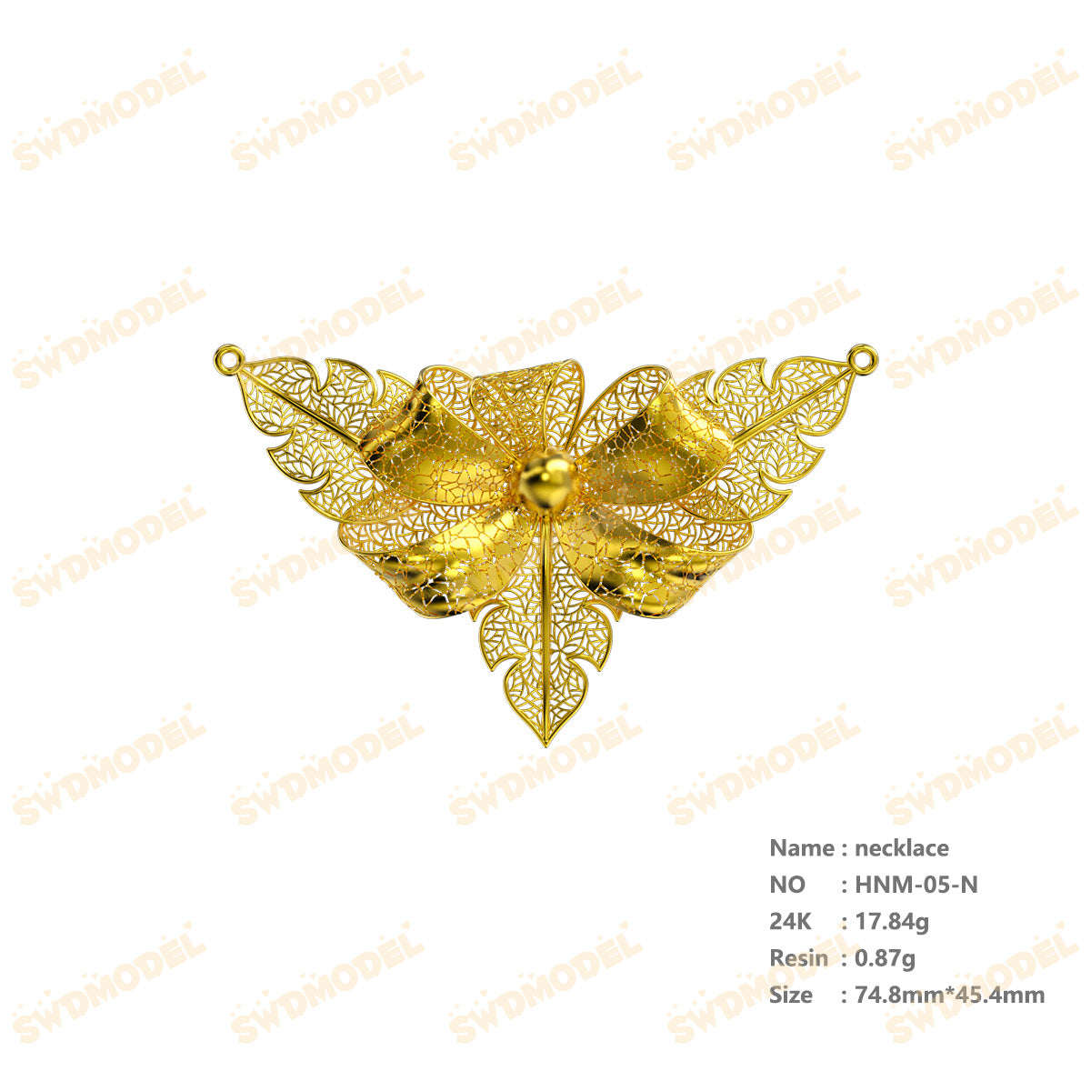 Jewelry set  Filigree Set   White Wax Casting Resin 3D Printing Service  HNM-05