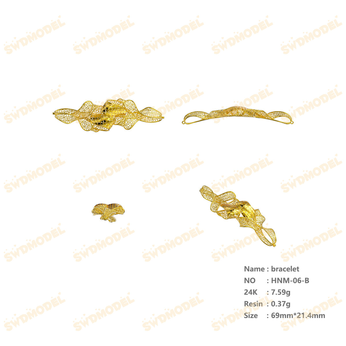 Jewelry set  Filigree Set   White Wax Casting Resin 3D Printing Service  HNM-06
