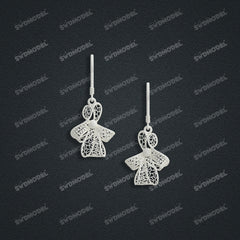 Jewelry set Filigree Earrings White Wax Casting Resin 3D Printing Service   HNM-06-E