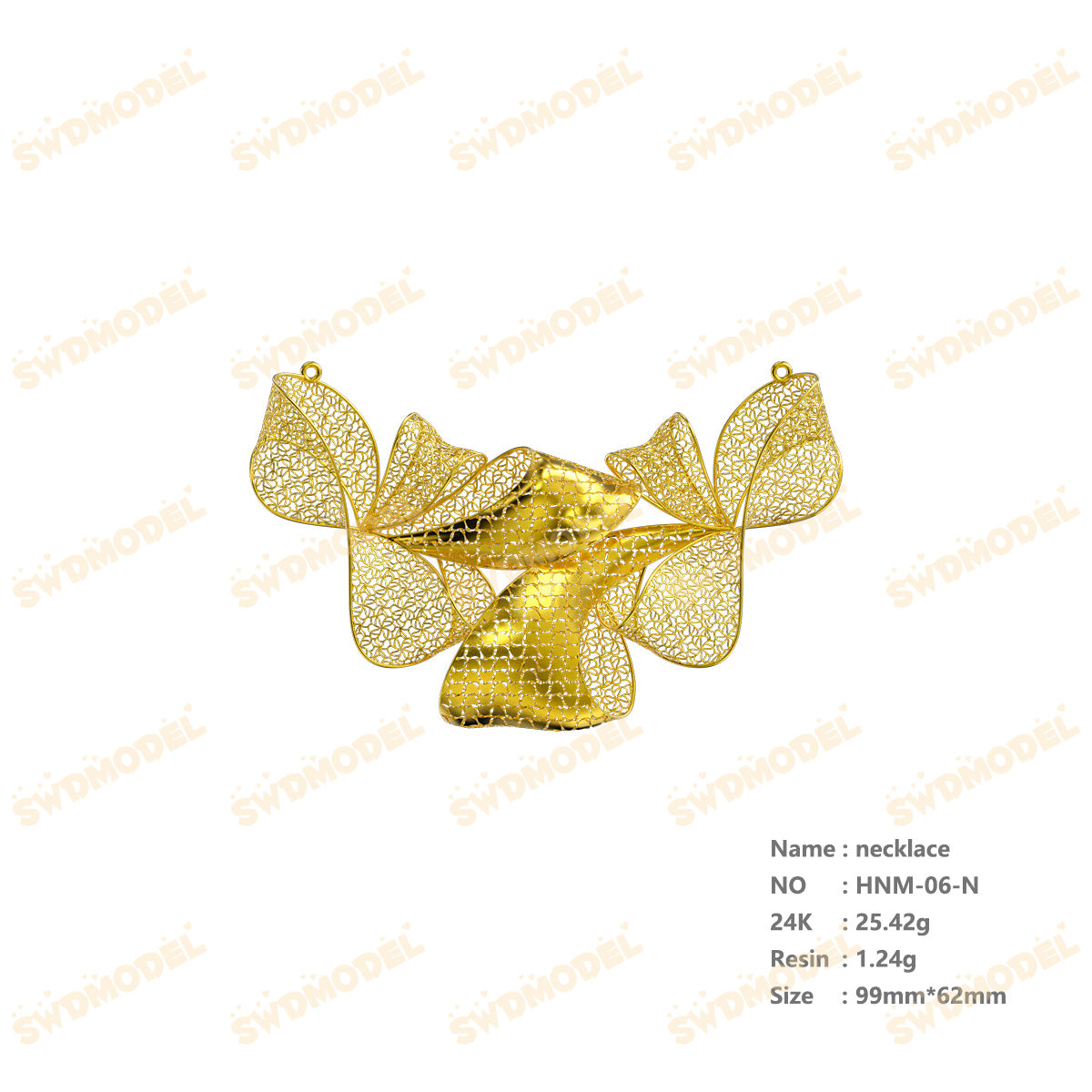 Jewelry set  Filigree Set   White Wax Casting Resin 3D Printing Service  HNM-06